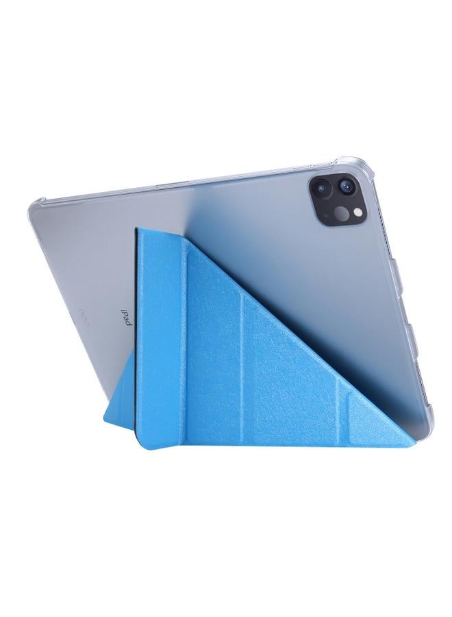 Green Tiger iPad Pro 11 2022 2021 Silk Texture Horizontal Demation Flip Leather Tablet Case with Holder Light Blue - Image 3