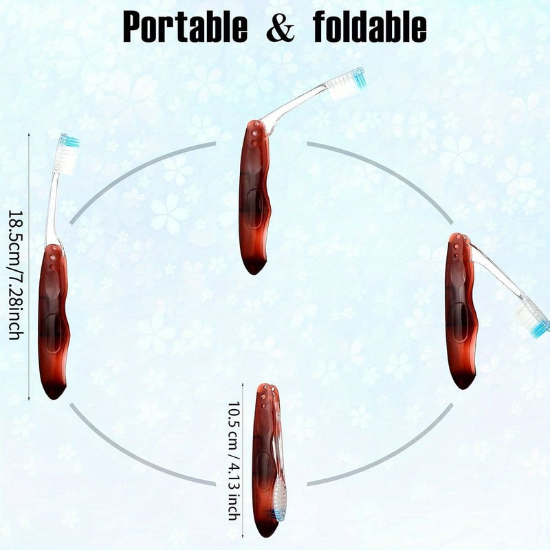 6PC Foldable Travel Toothbrush Set Individually Packed Soft Bristles with Lid - Image 3
