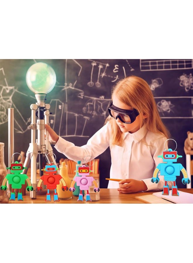 mypush popo 24 Packs Robot Students Gifts Bulk Rainbow Fidgets Keychain Gifts from Teacher, Mini Holiday Classroom Prize Party Favors for Kids - Image 5