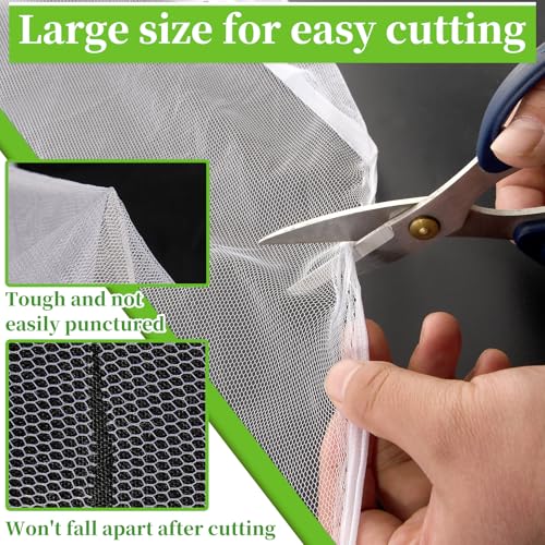 RGQSUN 39x10Ft Mosquito Netting Garden Mesh Netting, Bug Insect Mosquito Fly Bird Net, Animals Barrier Protection Net, White 3x12 m - Image 4
