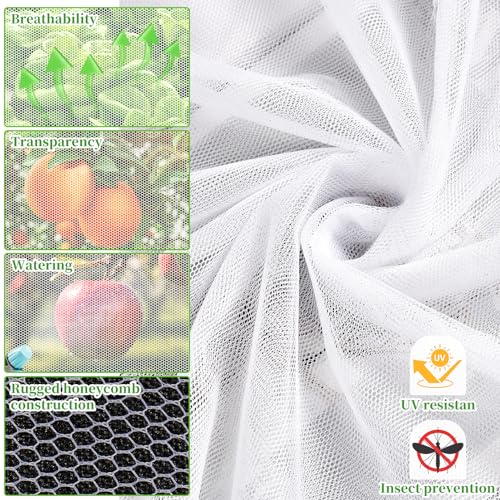 RGQSUN 39x10Ft Mosquito Netting Garden Mesh Netting, Bug Insect Mosquito Fly Bird Net, Animals Barrier Protection Net, White 3x12 m - Image 3
