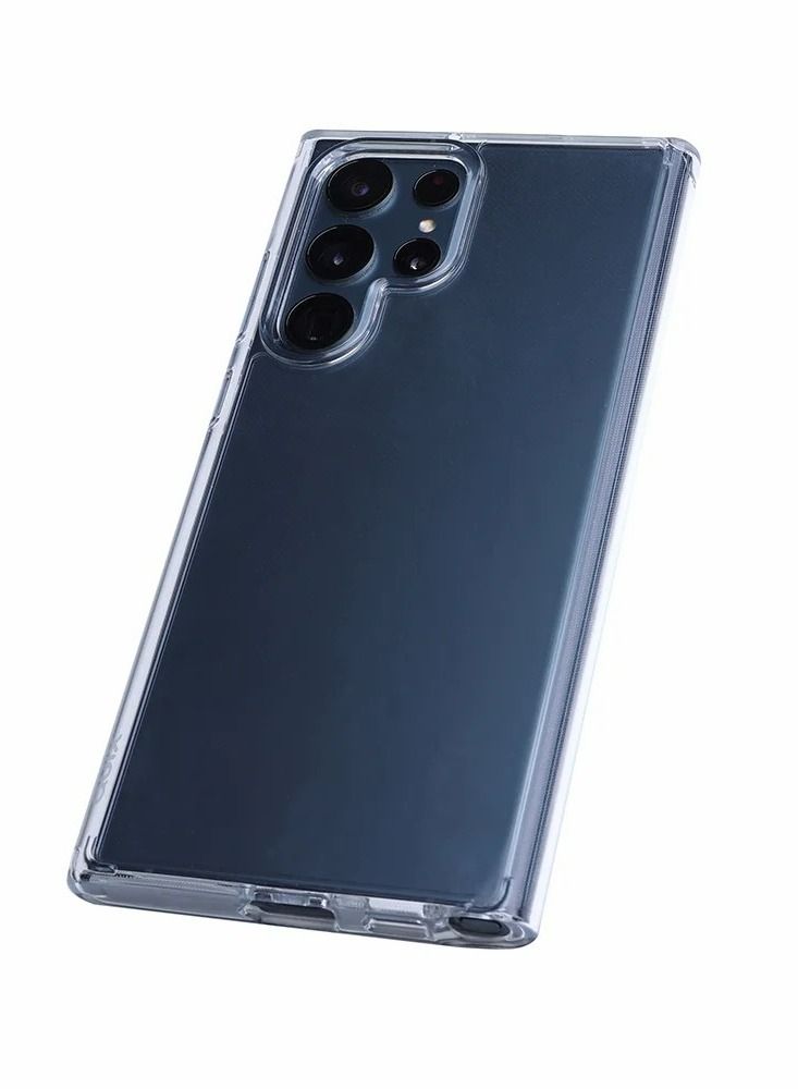 Quix Samsung s22 Ultra case  , Transparent, Anti-Yellowing, Made of Heat-Resistant Polyurethane - Shock Absorption and Anti-Scratch - Airtight and does not allow dust to pass through