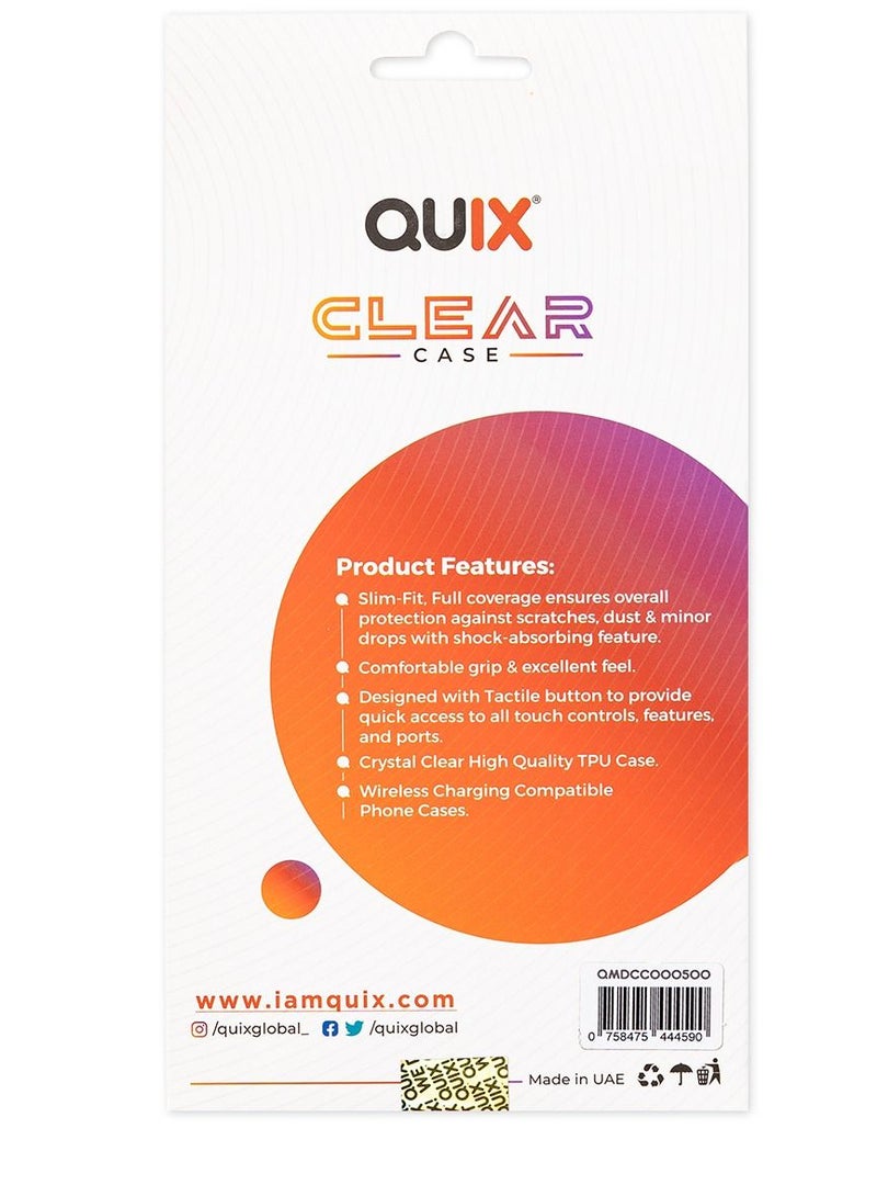 Quix Samsung s22 Ultra case  , Transparent, Anti-Yellowing, Made of Heat-Resistant Polyurethane - Shock Absorption and Anti-Scratch - Airtight and does not allow dust to pass through