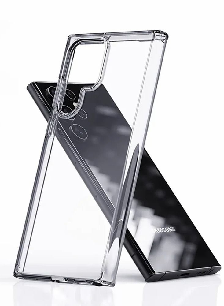 Quix Samsung s22 Ultra case  , Transparent, Anti-Yellowing, Made of Heat-Resistant Polyurethane - Shock Absorption and Anti-Scratch - Airtight and does not allow dust to pass through