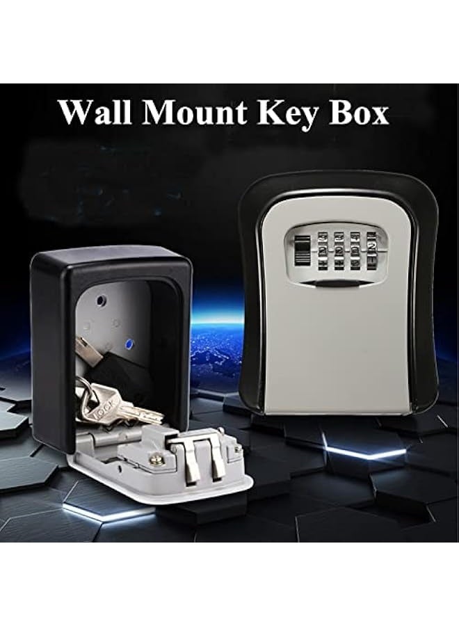 Aluminum Alloy Wall Mount Key Box 4-Digit Combination Password House Keys Storage Box Safe Box - Image 3