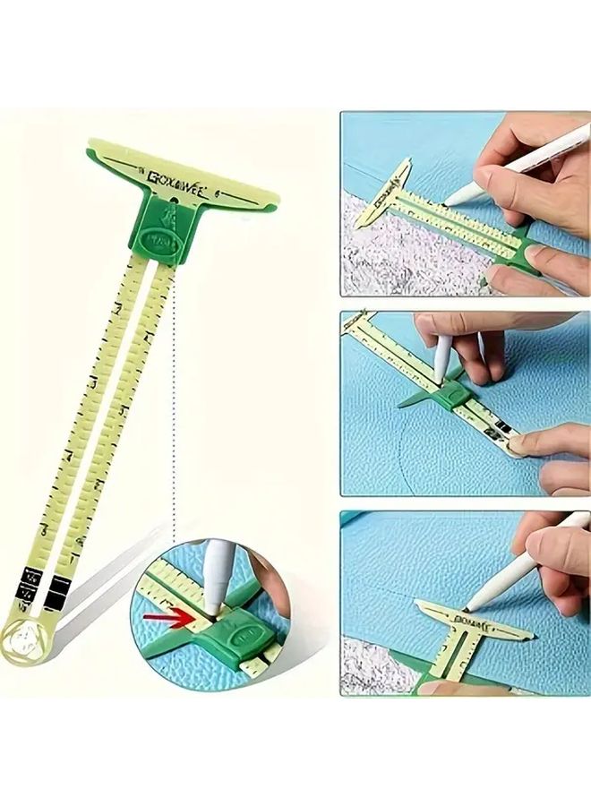 Multifunctional 5 In 1 Sliding Gauge Quilting Ruler Plastic Drawing Sewing Tool 1pc - Image 3
