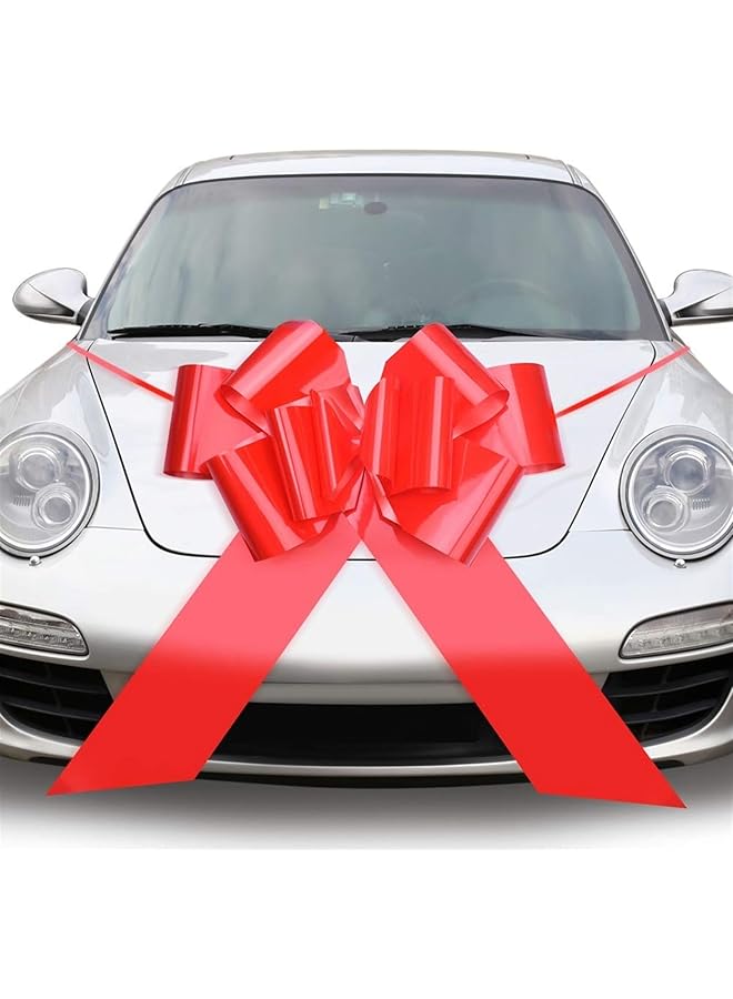 The Bros Pull Bows, 30" Red Large Car Bows Car Ribbon Bows Pull Bows for Large Birthday Bow Huge Car Bow Gift Wrapping Car For Valentine Day Wedding Party - Image 1