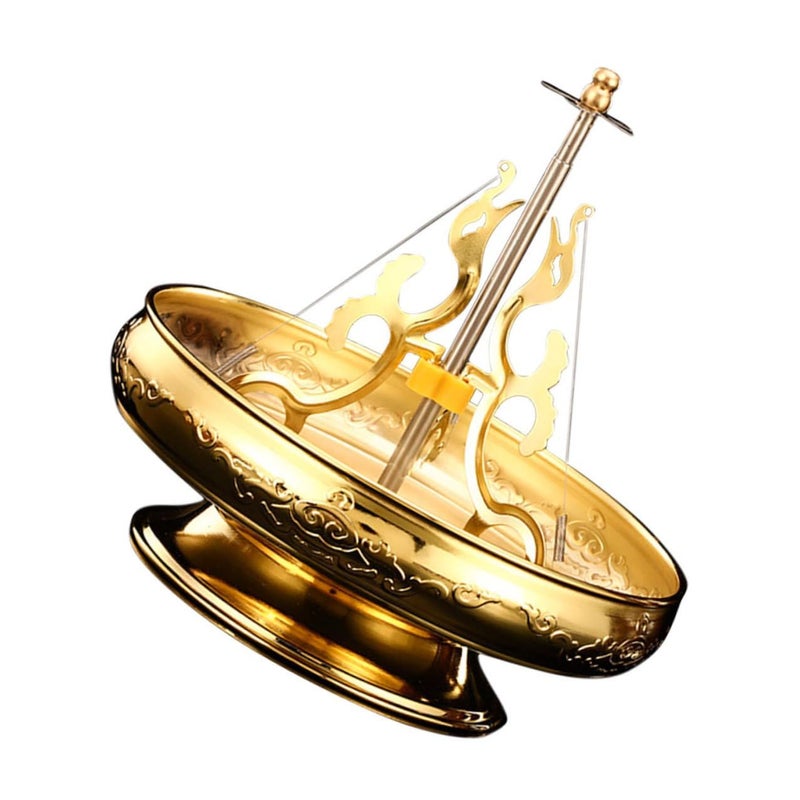 Golden Alloy Incense Coil Burner Stand For Meditation Decor Home Office Censer - Image 2