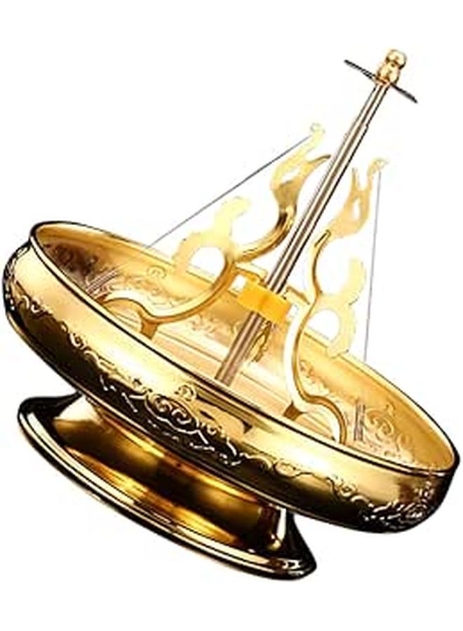 Golden Alloy Incense Coil Burner Stand For Meditation Decor Home Office Censer - Image 1