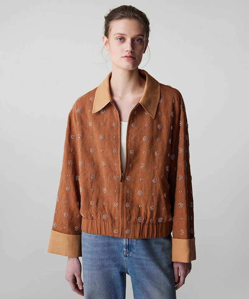 Embellished Color-Block Jacket