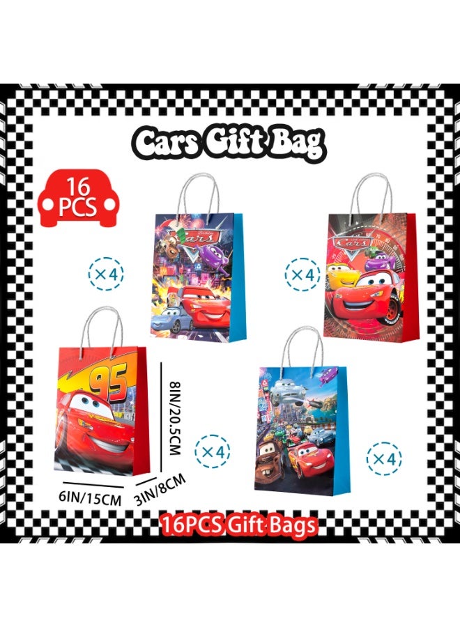 ILovhaprty Cars Goodie Bags, 16pcs Cars Party Favor Bags, Lightning McQueen Gift Bags, Cars Candy Bags Cars Theme Birthday Party Decorations Supplies - Image 2