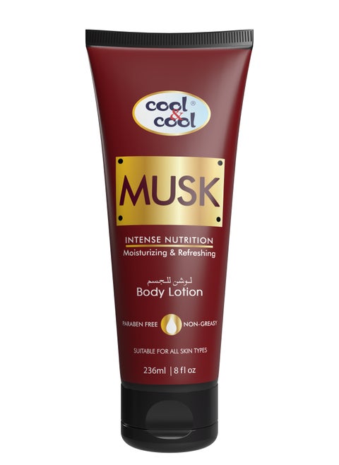 Cool & Cool Musk Body Lotion - 236ml Tube | Hydrating & Nourishing Formula with Rich Musk Fragrance | Softens & Moisturizes Skin
