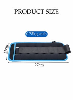 DUNISO 0.75kg*2 Ankle Weight Set, Wearable Leg Weight Belt, Waterproof Sandbag With Adjustable Strap, Suitable For Women Men Children Family Fitness Jogging Aerobics  - Image 3