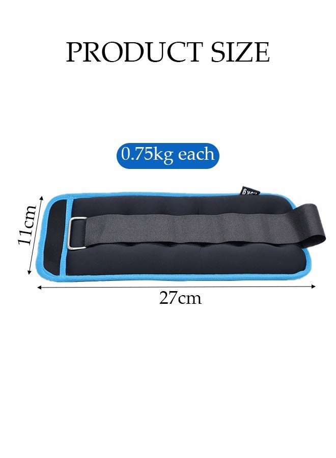 DUNISO 0.75kg*2 Ankle Weight Set, Wearable Leg Weight Belt, Waterproof Sandbag With Adjustable Strap, Suitable For Women Men Children Family Fitness Jogging Aerobics - Image 3