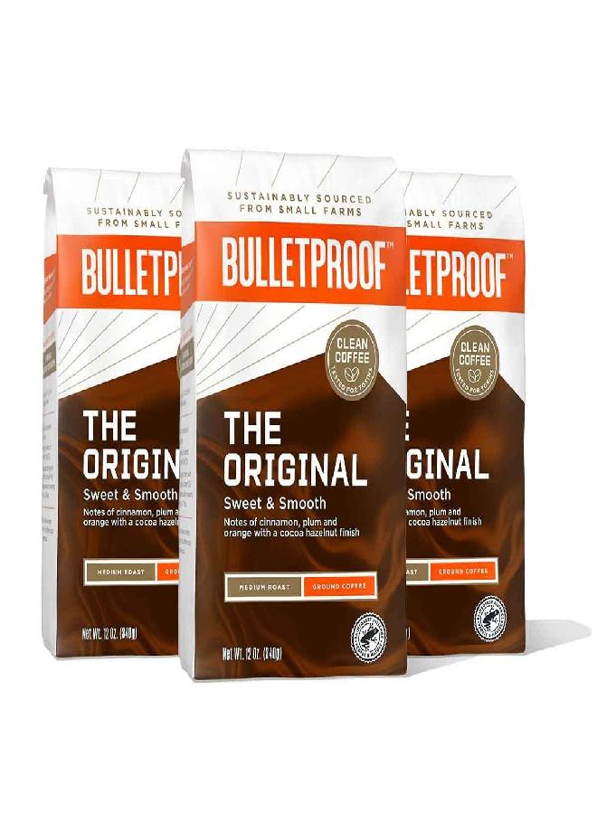 Bulletproof Original Medium Roast Ground Coffee, 12 Ounces (Pack of 3), 100% Arabica Coffee Sourced from Guatemala, Colombia & El Salvador - Image 1