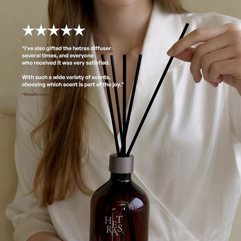 hetras. Premium Reed Diffuser: Set of 2 x 16.9oz (1,000 ml) Large Capacity | Fragrance Oil Diffuser & Sticks for Home & Office & Bathroom Decor - Gifts for Loved one (Pure Downy) - Image 4