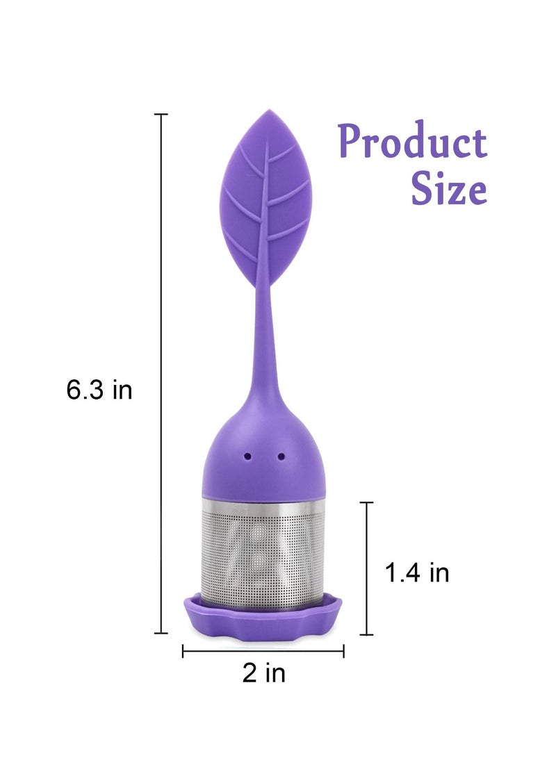 SOLARAE Silicone Tea Infusers for Loose Tea, 2Pcs Silicone Tea Steeper Fine Mesh Loose Tea Filter Silicone Lid Tea Cup Filter for Loose Leaf Tea or Herbal Tea - Image 5
