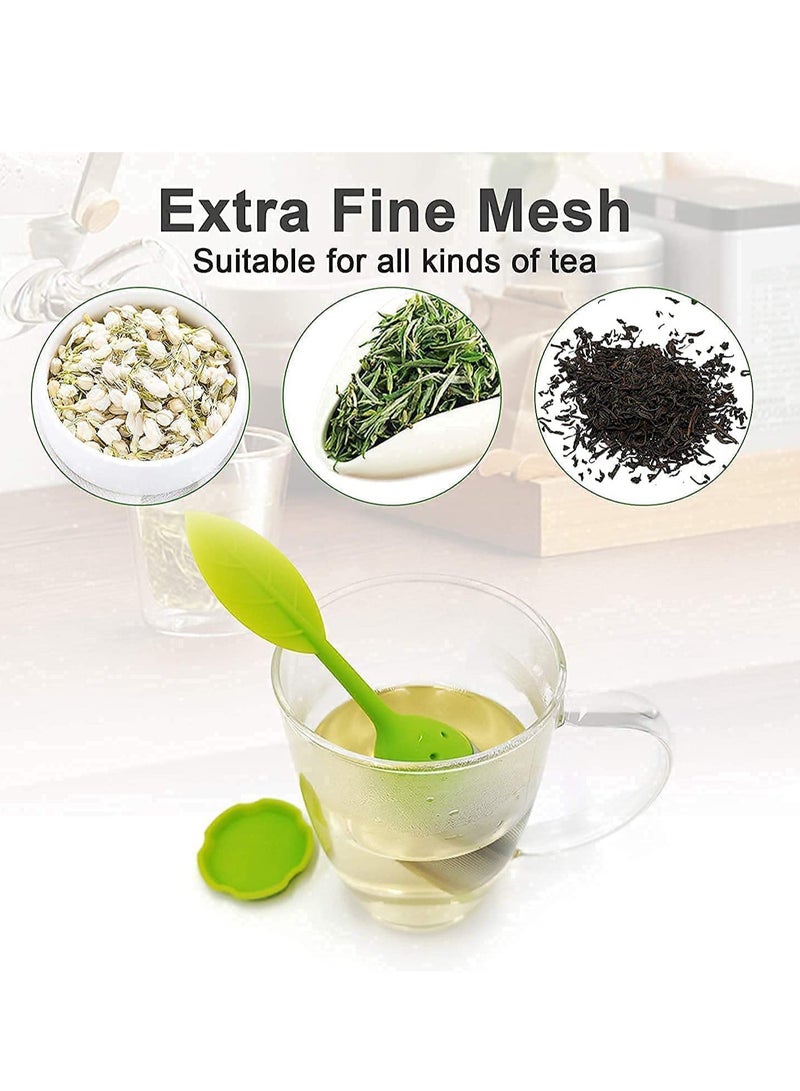 SOLARAE Silicone Tea Infusers for Loose Tea, 2Pcs Silicone Tea Steeper Fine Mesh Loose Tea Filter Silicone Lid Tea Cup Filter for Loose Leaf Tea or Herbal Tea - Image 2