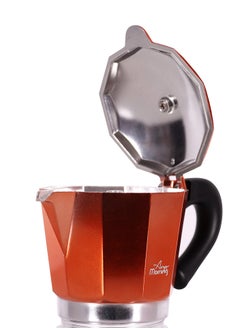 Any Morning Stovetop Espresso Coffee Maker 240ml, Italian Coffee Maker, Iconic Aluminum Moka Pot for Americano, Latte, Cappucino, Percolator Coffee Pot for Camping, 6 Cups, 8 oz, Copper Colored - HES-6  - Image 3