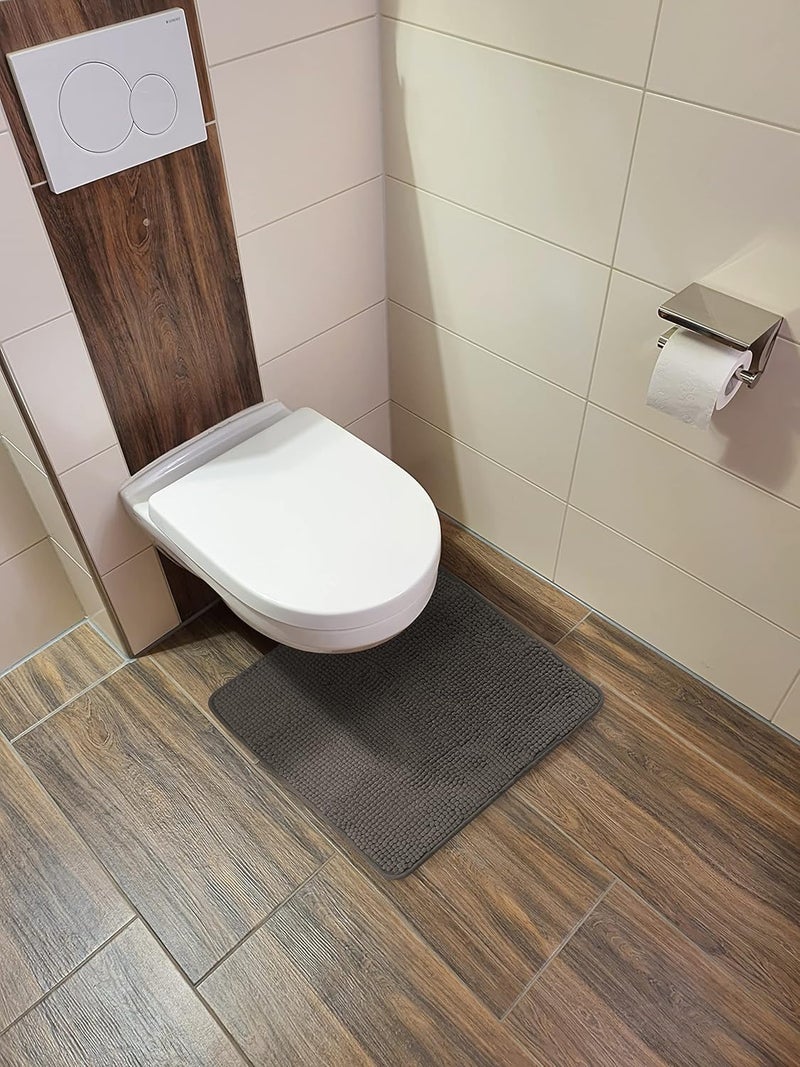FLUFFY Bath Mat made of Chenille with Non-Slip Bottom (50 x 50 cm, Anthracite) - Image 4