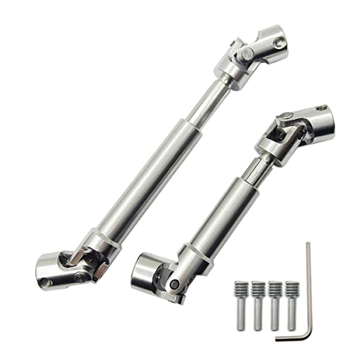 HOPLEX 2pcs Stainless Steel Drive Shaft Universal Joint Driveshaft for 118 RC Rock Crawler Axial UTB18 Capra Unlimited Trail Buggy - Image 1