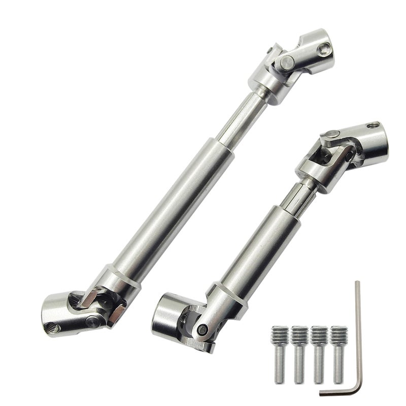 HOPLEX 2pcs Stainless Steel Drive Shaft Universal Joint Driveshaft for 118 RC Rock Crawler Axial UTB18 Capra Unlimited Trail Buggy - Image 3