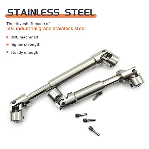 HOPLEX 2pcs Stainless Steel Drive Shaft Universal Joint Driveshaft for 118 RC Rock Crawler Axial UTB18 Capra Unlimited Trail Buggy - Image 5
