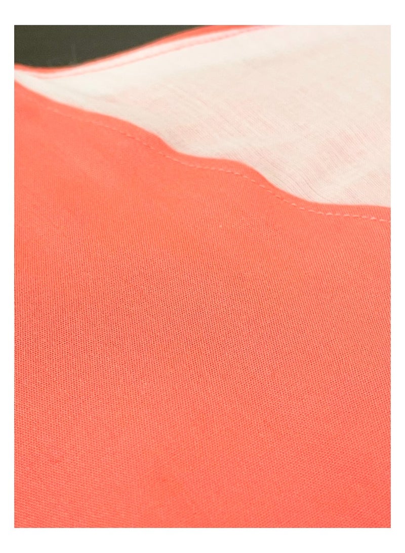 SOLOBUY Cotton Blouse, Batwing Sleeve, Breathable Fabric, V-neck, Coral Color  - Image 2