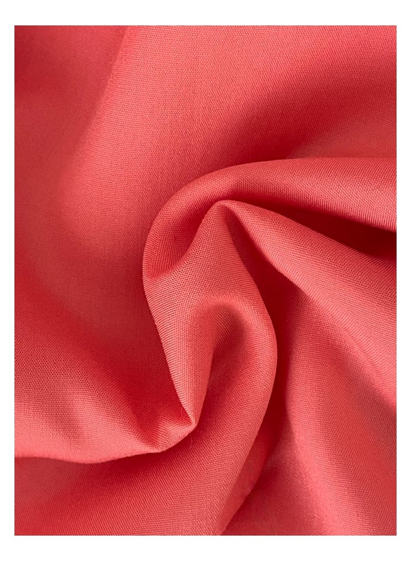 SOLOBUY Cotton Blouse, Batwing Sleeve, Breathable Fabric, V-neck, Coral Color  - Image 4