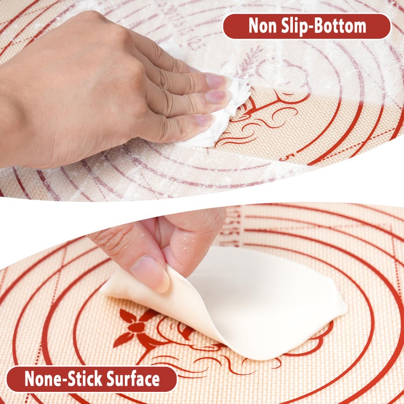 ANSOTHIN Silicone Baking Pastry Dough Mat - Non Slip Rolling Mat with Measurement Guides, Thick Reusable Kneading Board for Bread, Pizza, Cookies, Fondant, Nonstick Baking Sheet for Kitchen Counter, 20x28inch - Image 5