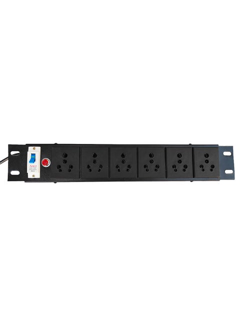 515 Ampere HeavyDuty Extension Board with Surge Protector 61 Socket MCB Protection Networking Server Rack Power Strip Commercial Household Use 15m Power Cord Black Pack of 1