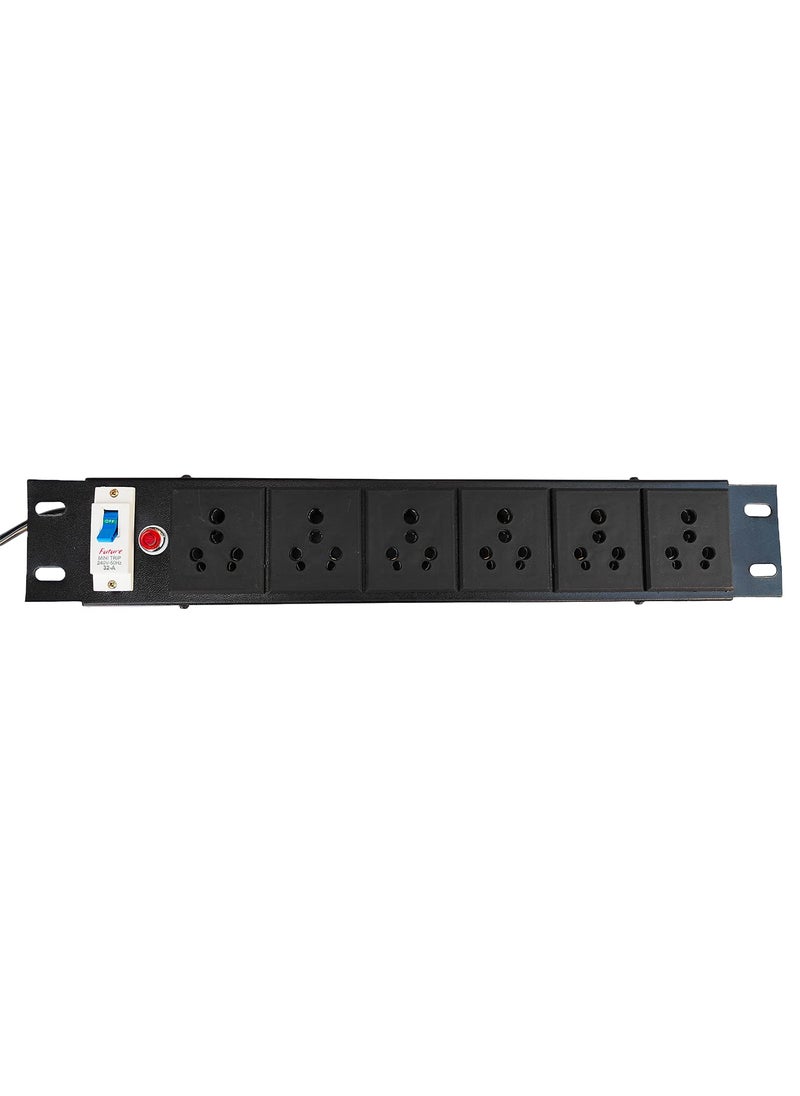 Generic 515 Ampere HeavyDuty Extension Board with Surge Protector 61 Socket MCB Protection Networking Server Rack Power Strip Commercial Household Use 15m Power Cord Black Pack of 1  - Image 1