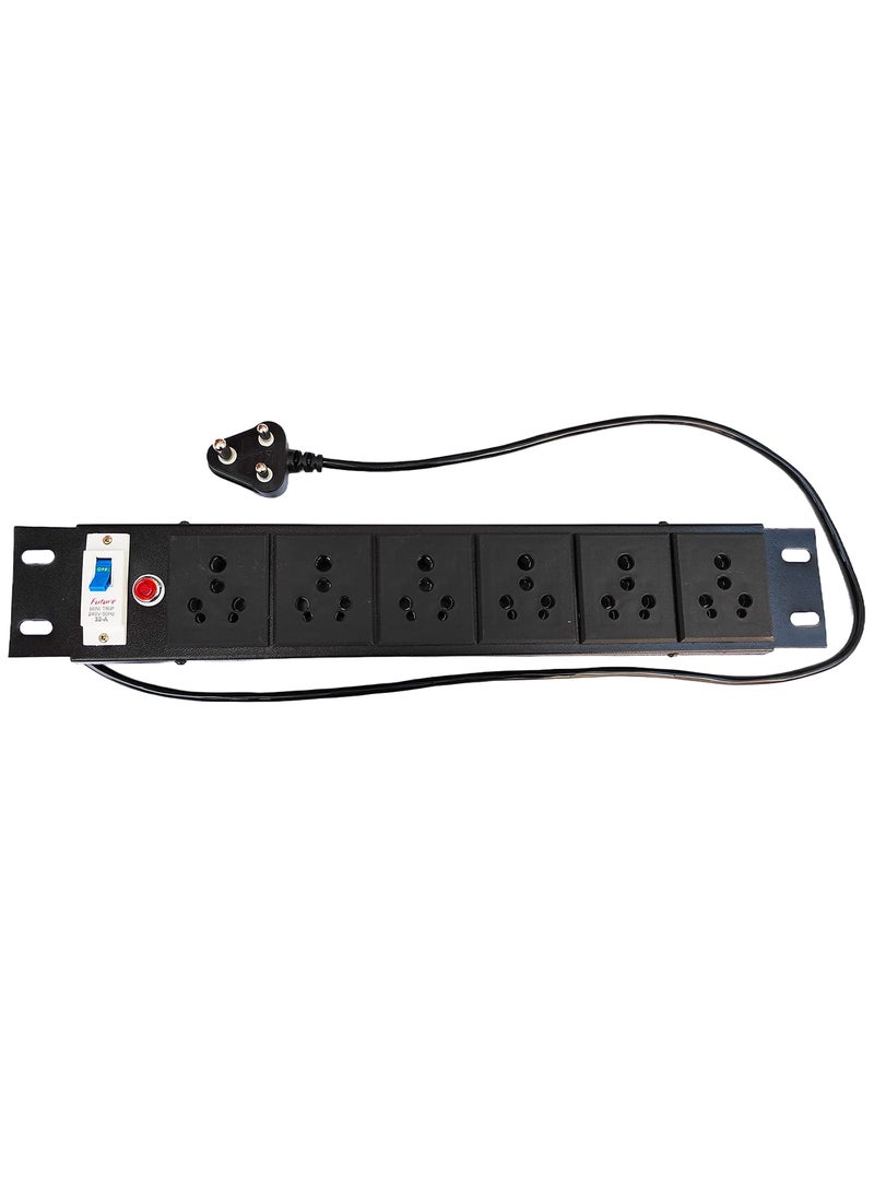 Generic 515 Ampere HeavyDuty Extension Board with Surge Protector 61 Socket MCB Protection Networking Server Rack Power Strip Commercial Household Use 15m Power Cord Black Pack of 1  - Image 4