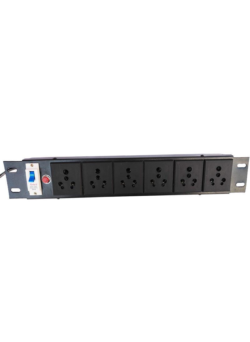 Generic 515 Ampere HeavyDuty Extension Board with Surge Protector 61 Socket MCB Protection Networking Server Rack Power Strip Commercial Household Use 15m Power Cord Black Pack of 1  - Image 2