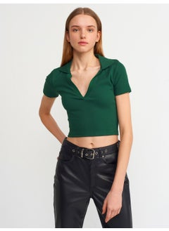 Dilvin Dark Green Polo Neck Tshirt  - Image 2