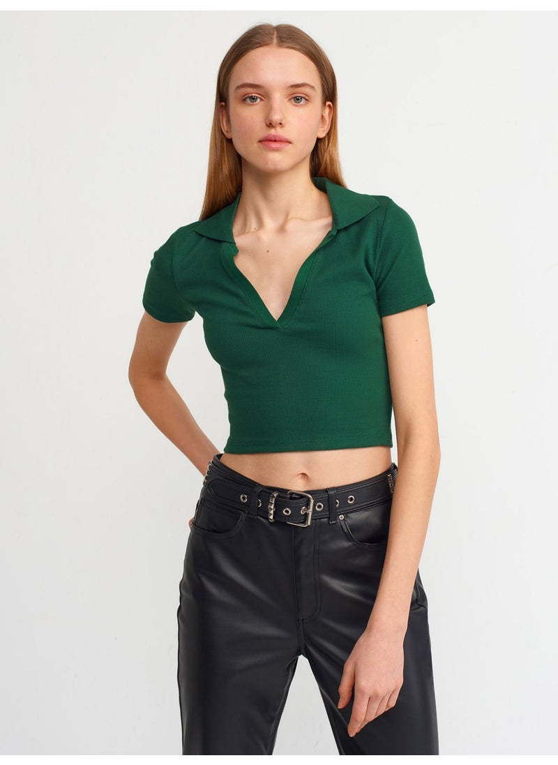 Dilvin Dark Green Polo Neck Tshirt  - Image 2