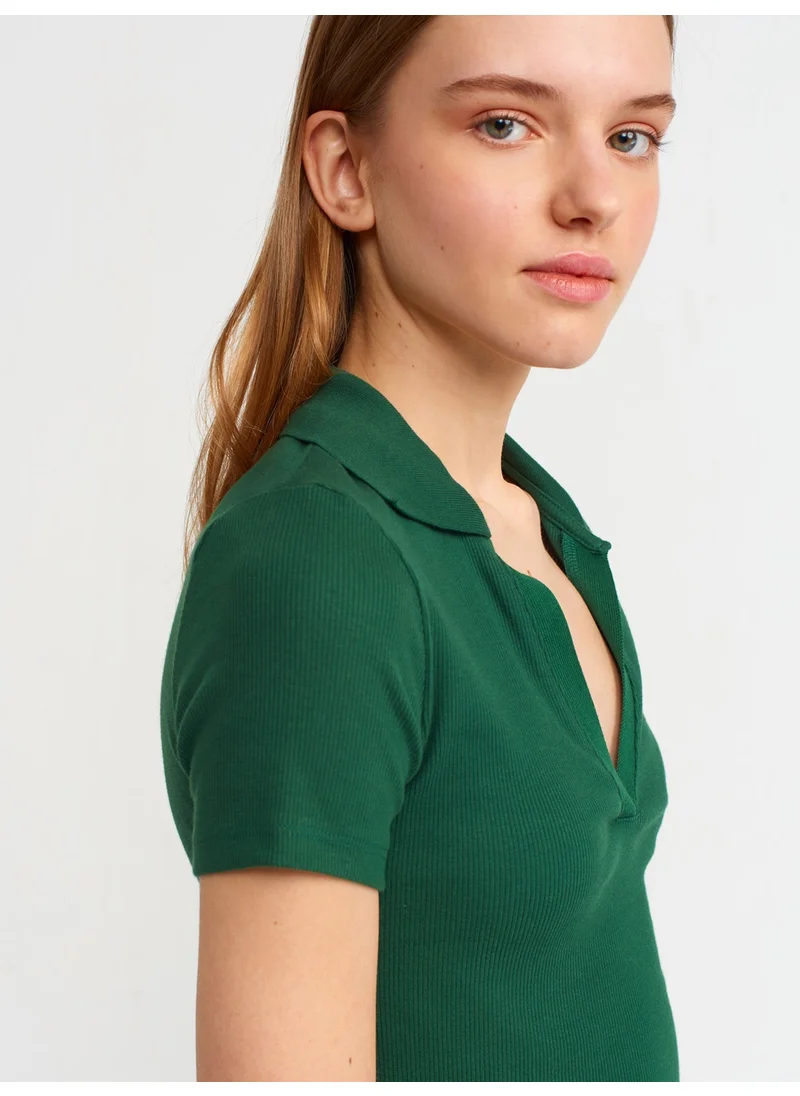 Dilvin Dark Green Polo Neck Tshirt