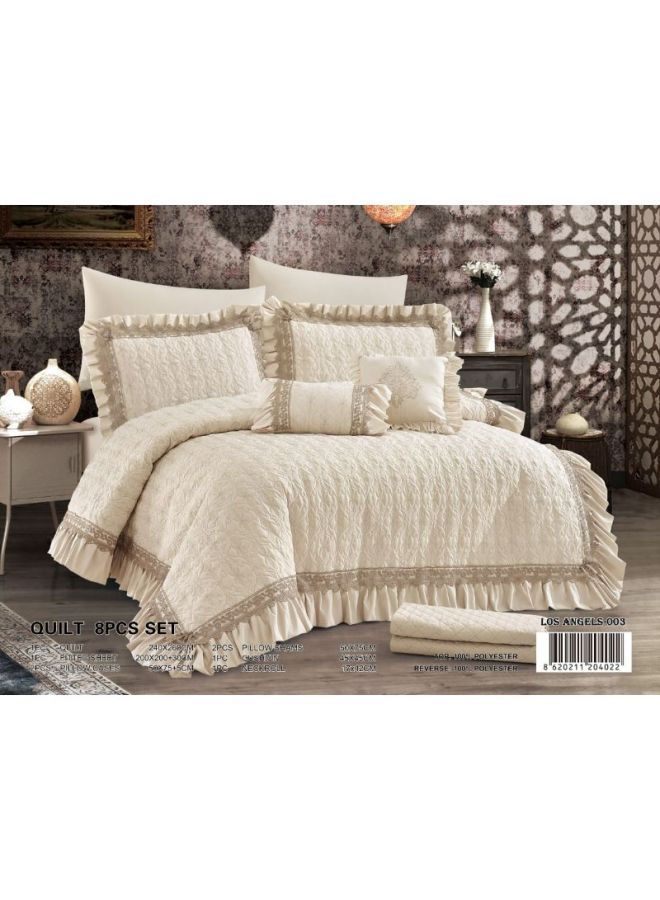 Al Shalhoub طقم لحاف زفاف من البوليستر مكون من 8 قطع لوس أنجلوس