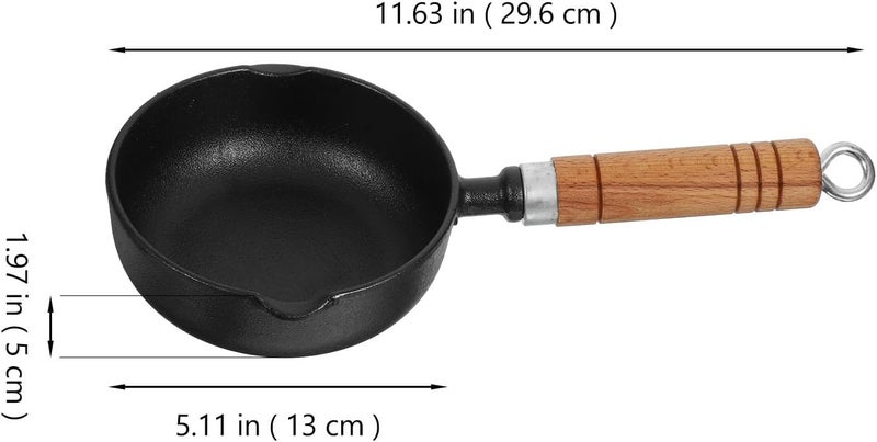 Ciieeo Cast Iron Mini Saucepan 400ml Non-stick Small Metal Sauce Pot with Pour Spout Butter Melting Pot for Stove Top Cooking - Image 2