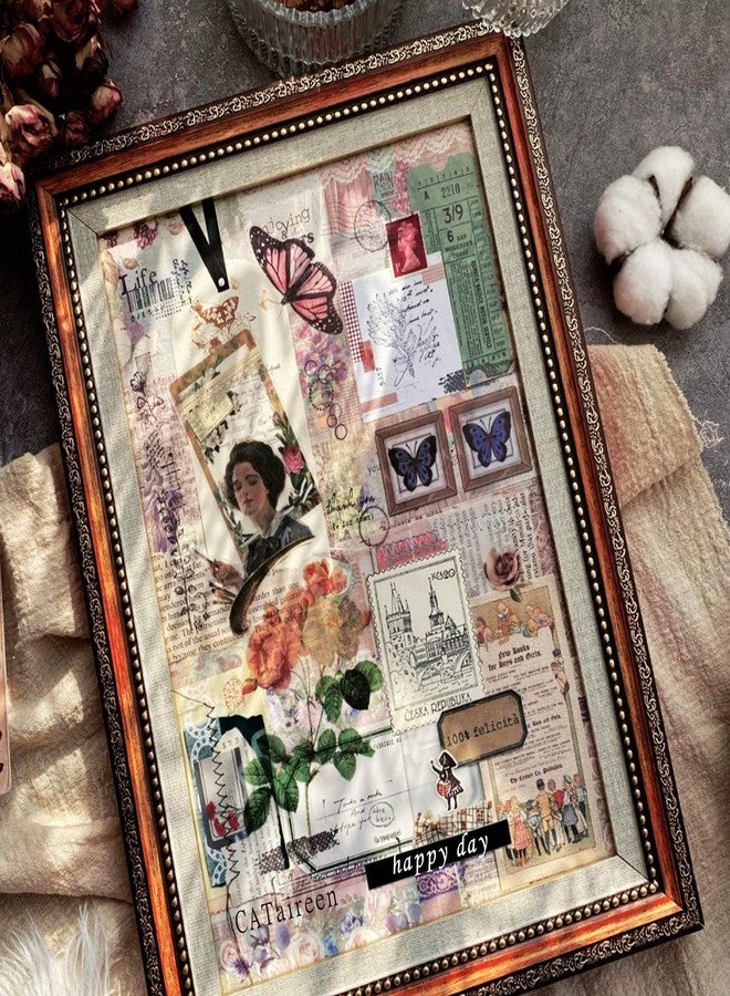 CATaireen 56pcs Travel Scrapbook Vintage Paper Stickers Decoupage Add On Items Embellishments Chipboard Mixed Media Supplies Card Stock Paper - Image 3