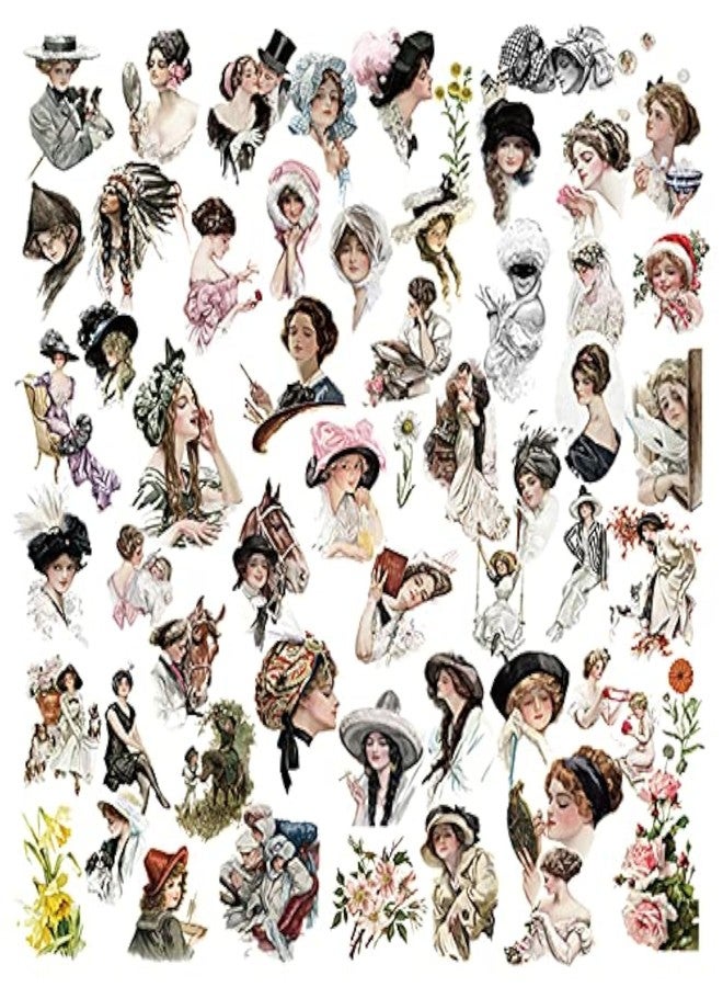 CATaireen 56pcs Travel Scrapbook Vintage Paper Stickers Decoupage Add On Items Embellishments Chipboard Mixed Media Supplies Card Stock Paper - Image 1