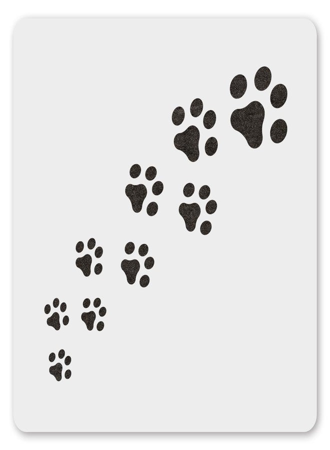 MAGJUCHE Trail of Dog Prints Stencil 6 Inches, Reusable Cat Prints Stencil for Painting DIY Crafts Decor - Image 1