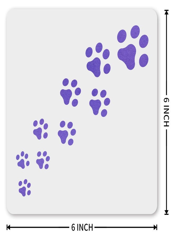 MAGJUCHE Trail of Dog Prints Stencil 6 Inches, Reusable Cat Prints Stencil for Painting DIY Crafts Decor - Image 2