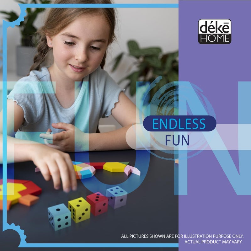 Deke Home - Foam Dice Set 4 Pack, Big Dice for Classroom & Home Schooling, Assorted Bright Colors, Large 1.96 in, Lightweight, Quiet Play Toy, Math Games, Classrooms - Image 3