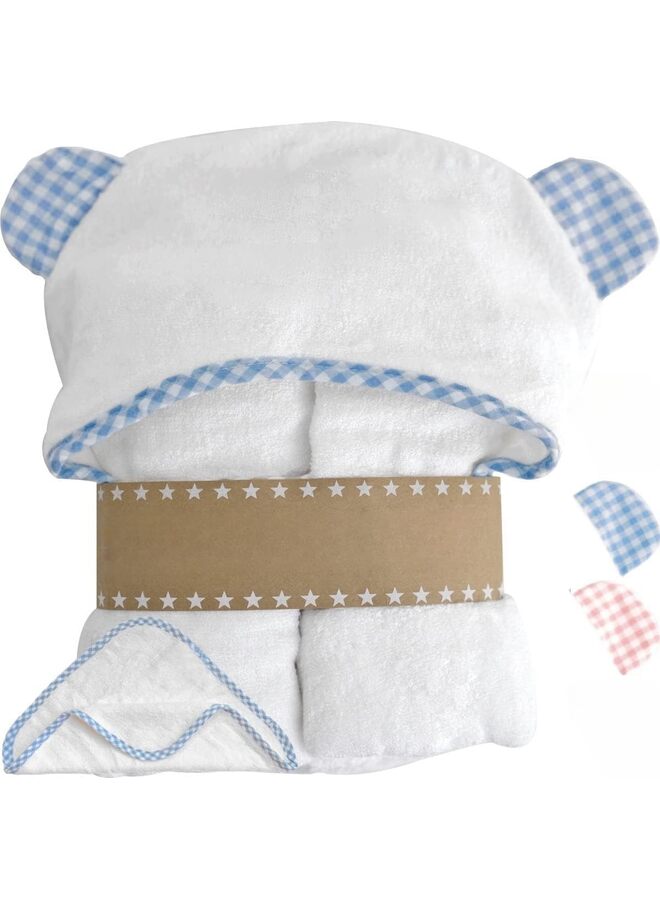 Towels for Girls - Hooded Girl Towel & Washcloth Set - Organic Viscose Made from Bamboo Towels with Hood - Girl Bath Towels (Color : Blue) - Image 1