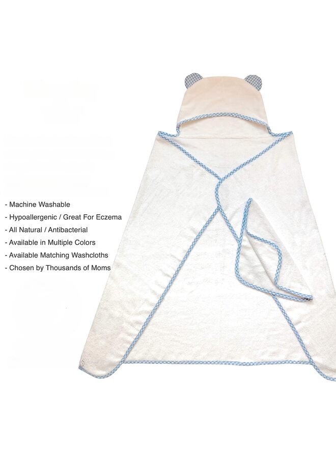 Towels for Girls - Hooded Girl Towel & Washcloth Set - Organic Viscose Made from Bamboo Towels with Hood - Girl Bath Towels (Color : Blue) - Image 2