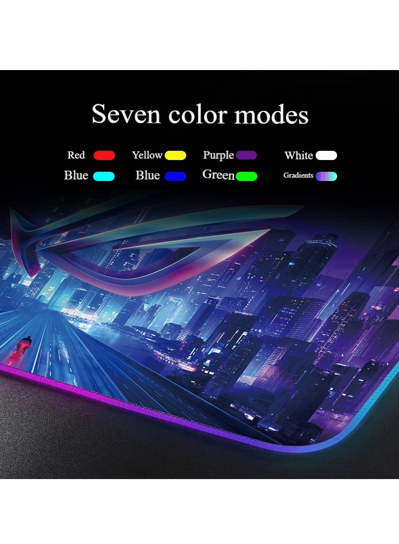 Gaming Mouse Pad, Glowing Mouse Pad, RGB Black Mouse Pad (900X400X40mm), Extra Large Table Pad - Image 2