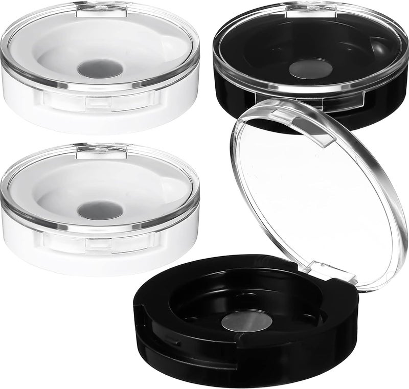 DOITOOL Empty Eyeshadow Holder ：4 PCS Single Color Eyeshadow Boxes ，magnetic Makeup Palette ，refillable Cosmetic Containers , Subpackaging Organizer，black2+white2 - Image 1