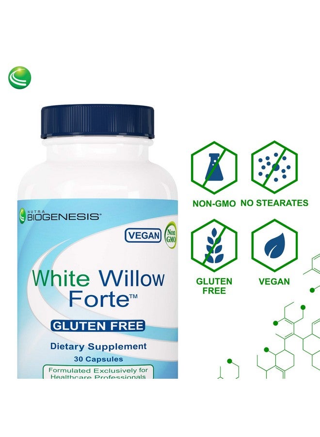 Nutra Biogenesis White Willow Forte - White Willow Bark Capsules for Digestive Support with Boswellia, Turmeric, Ginger & Bromelain, Herbal Blend - 30 Vegan Capsules - Image 4