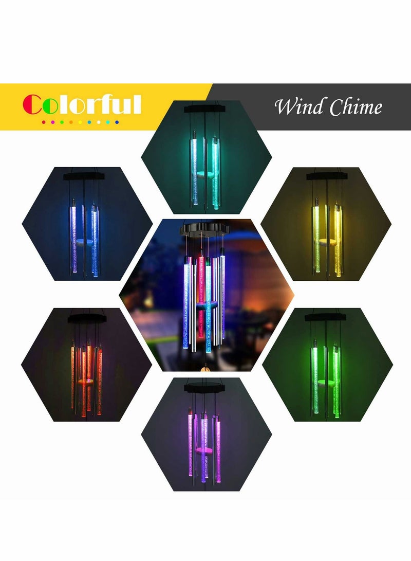 Excefore Memorial Wind Chimes for Outside Large Deep Tone 30 Inches with 8 Tuned Tubes and Hook Solar Wind Chimes Waterproof Garden Patio Yard Balcony and Home Decorations Suitable as A Gift for Unisex - Image 3